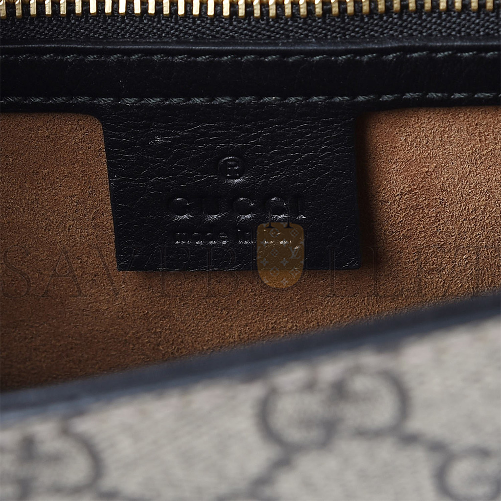 g*u*i gg S*p*e monogram calfskin small padlock top handle bag beige black cuir 43188  (28*19*11cm)